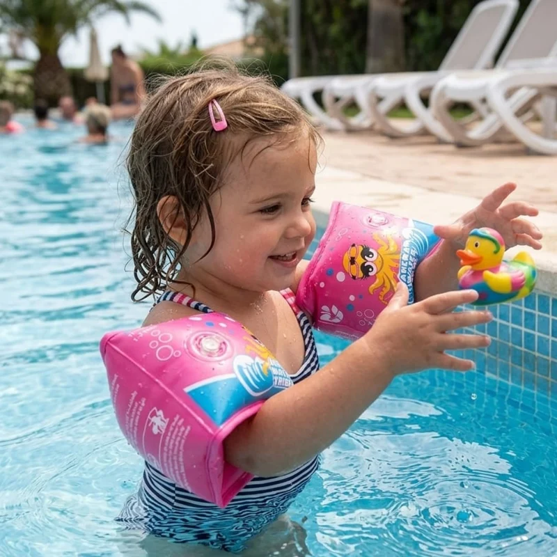 Arena Kids Soft Armbands – Pink (1–3 Years)