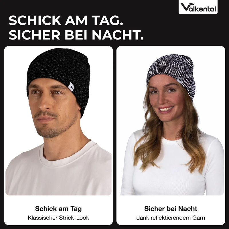 Reflective Beanie - Strickmütze mit reflektierendem Garn