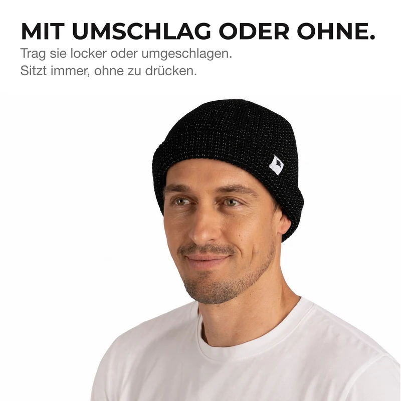 Reflective Beanie - Strickmütze mit reflektierendem Garn