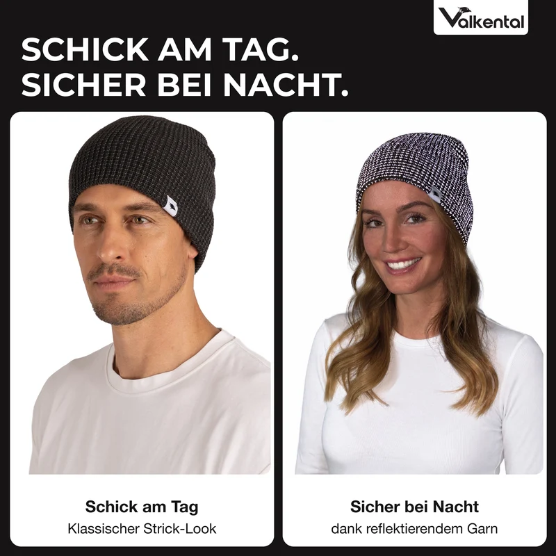 Reflective Beanie - Strickmütze mit reflektierendem Garn