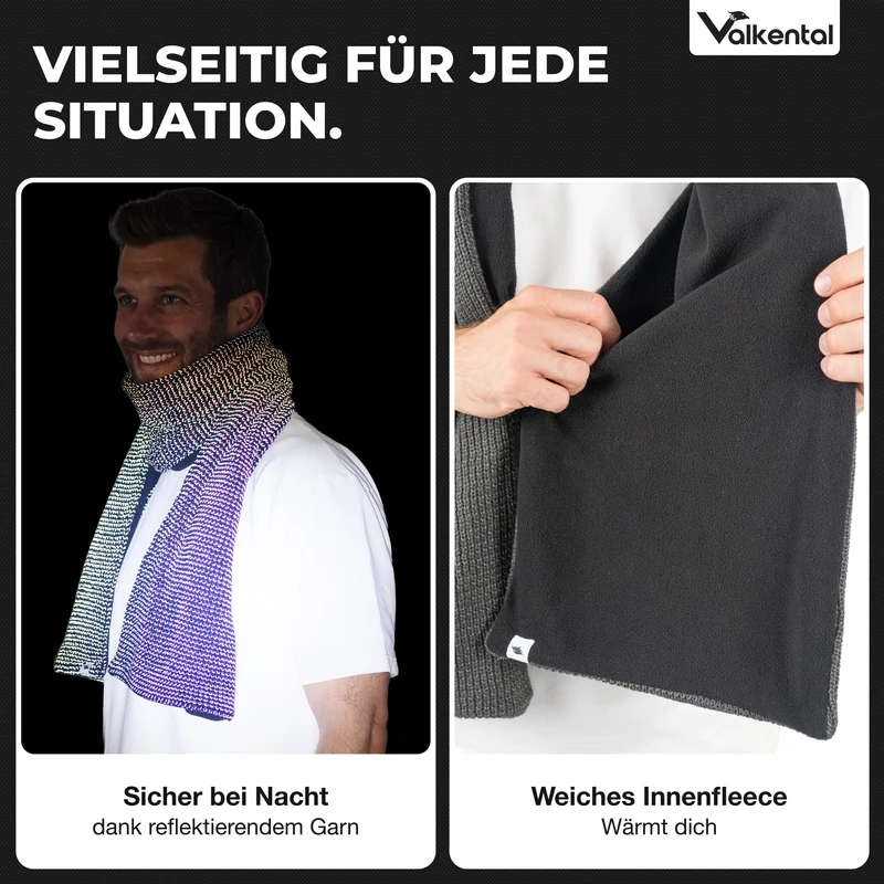 NEU: Reflective Scarf - Reflektierender Strickschal mit Fleece-Innenseite