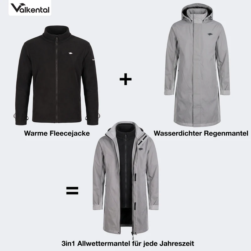 3in1 Smart Coat - Zertifizierte Schutzjacke, 100% reflektierend mit Fleece Zipp-In
