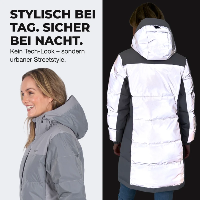 Reflective Puffer Coat - 100% reflektierende Daunenjacke