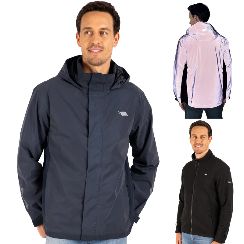 3in1 Smart Jacket - 100% reflektierend & wasserdicht mit Fleece Zipp-In - B-Ware