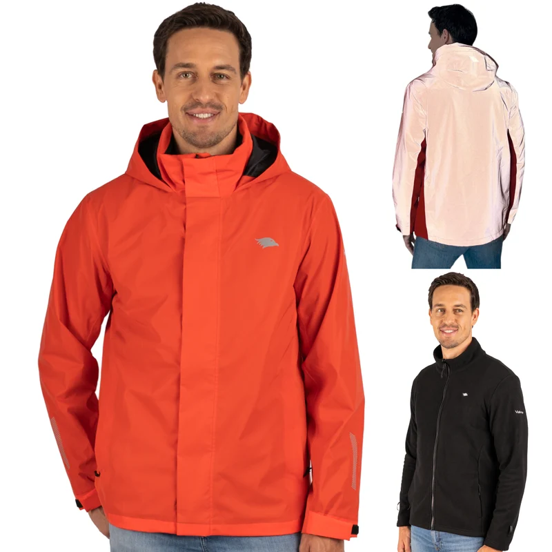 3in1 Smart Jacket - 100% reflektierend & wasserdicht mit Fleece Zipp-In - B-Ware