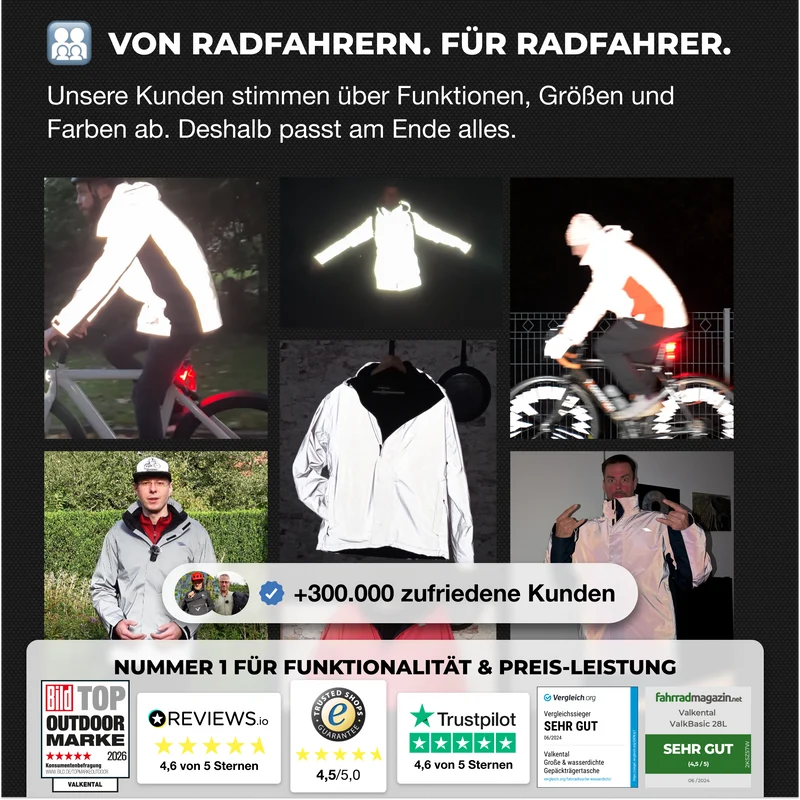 3in1 Smart Jacket - 100% reflektierend & wasserdicht mit Fleece Zipp-In - B-Ware