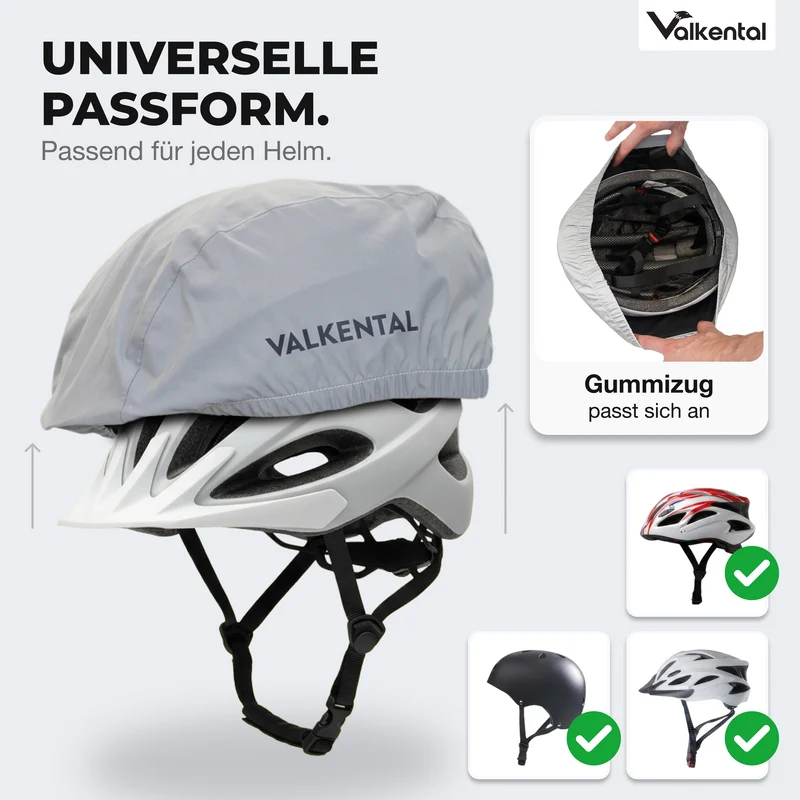 Fahrradhelm Regenschutz - 100% wasserdicht & vollreflektierend