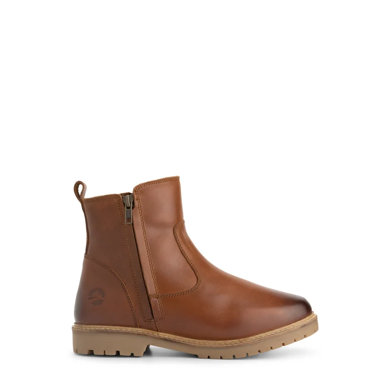 Bronderslev Damen – Stiefeletten – Mit Wolle gefüttert – Cognac