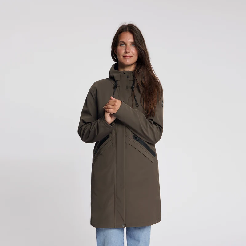 Nilda Damen – Softshell-Jacke – Wasserdicht – Dunkelbraun