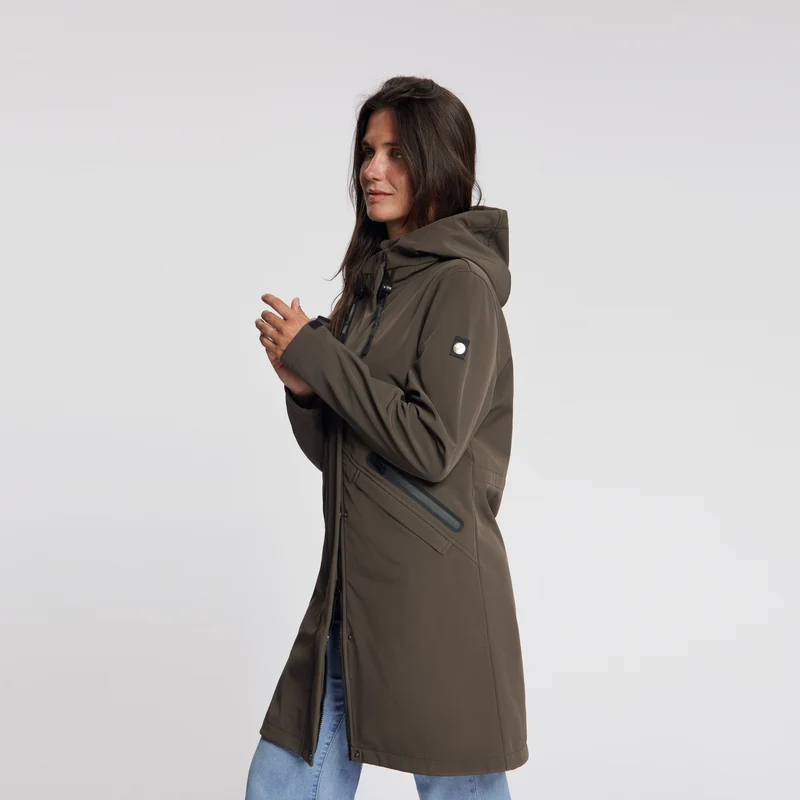 Nilda Damen – Softshell-Jacke – Wasserdicht – Dunkelbraun
