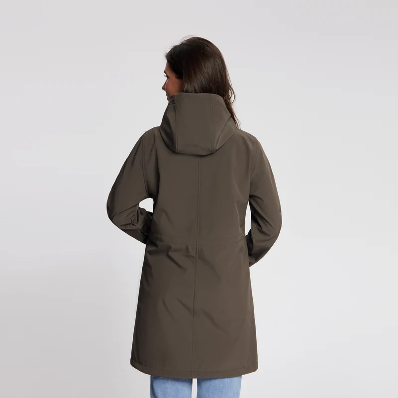 Nilda Damen – Softshell-Jacke – Wasserdicht – Dunkelbraun