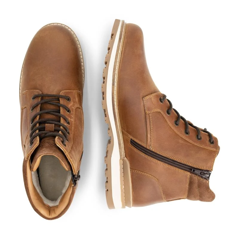 Sig Herren - Schnürboots - Wolle gefüttert - Cognac
