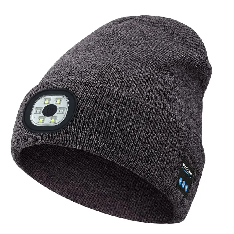 Bluetooth Mütze | Wintermütze mit LED-Licht und kabellosen Kopfhörern
