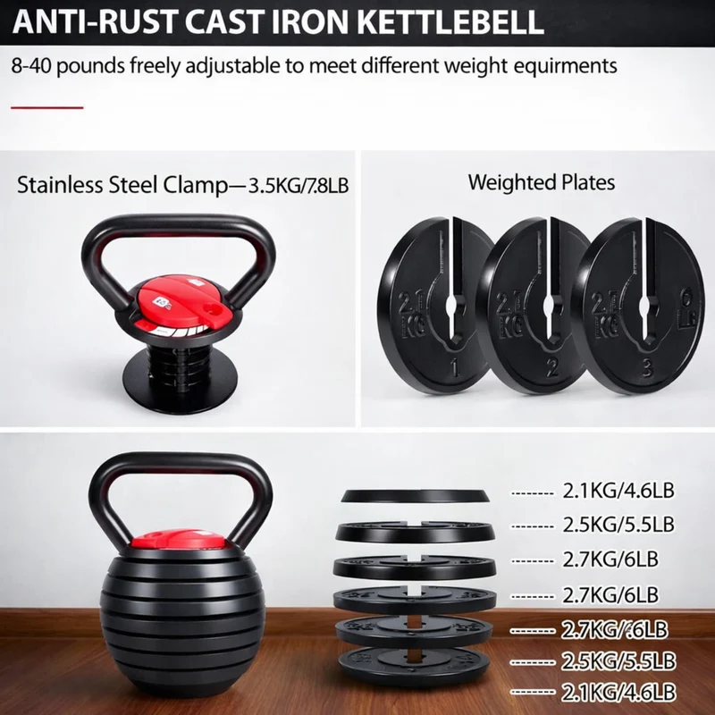 Bodyfit 18 KG Adjustable Kettlebell