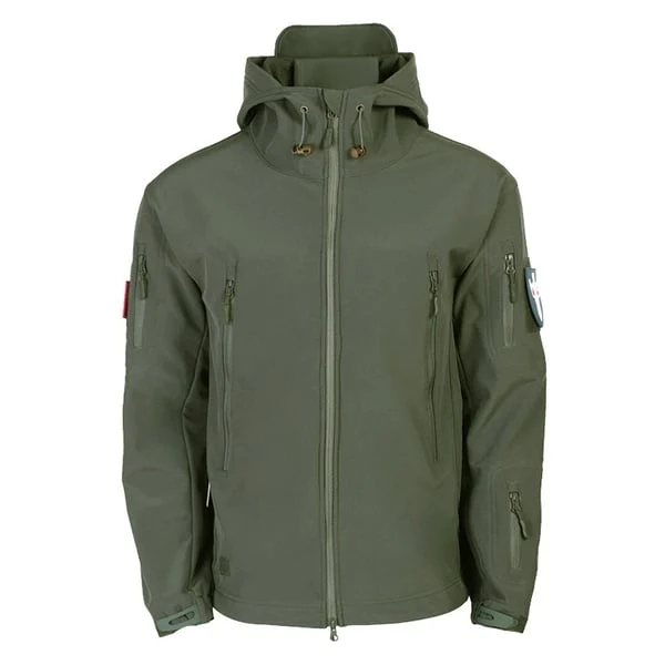 Herren Softshelljacke | Winddichte, wasserabweisende Outdoorjacke mit Kapuze, Fleecefutter und verstellbaren Bündchen