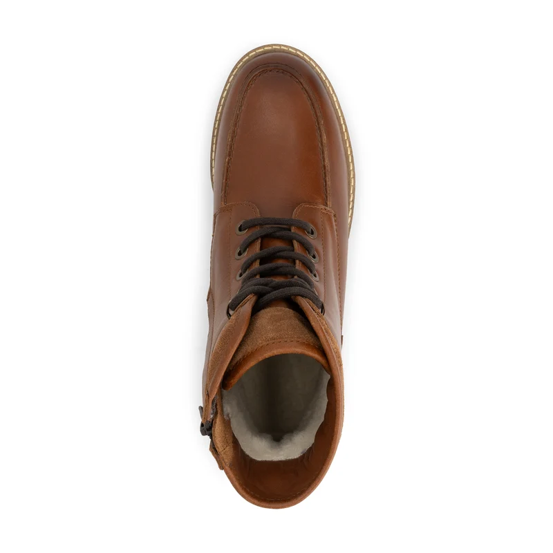 Langstrand Herren - Schnürboots - Wolle gefüttert - Cognac