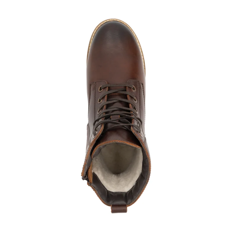 Trysil Damen – Schnürstiefel mit Reißverschluss – mit Wollfutter