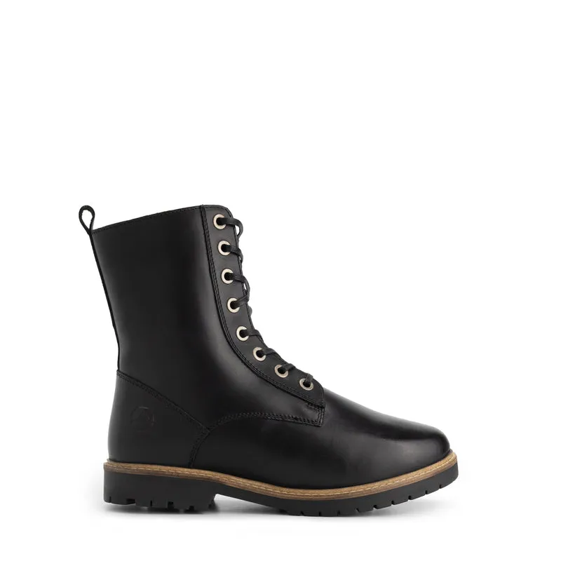 Trysil Damen – Schnürstiefel mit Reißverschluss – mit Wolle gefüttert