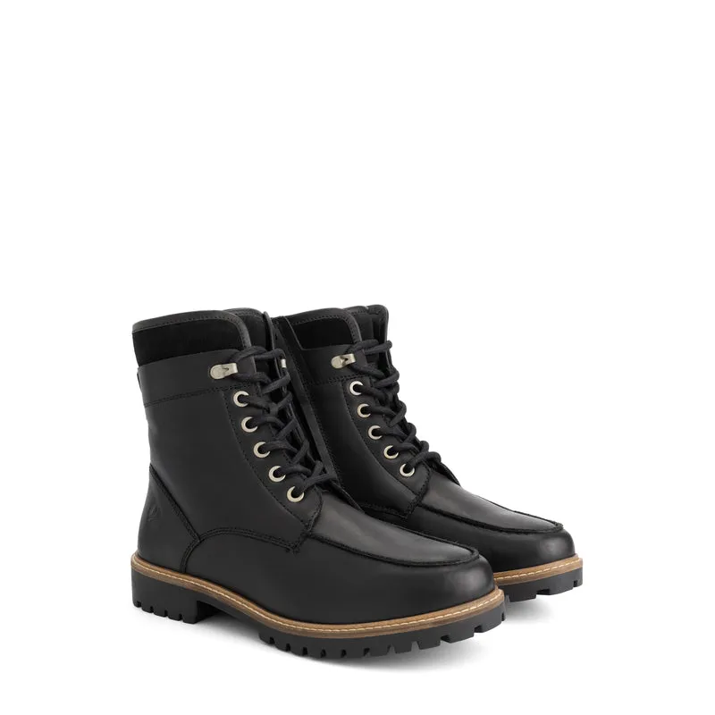 Langstrand Herren - Schnürboots - Wolle gefüttert - Schwarz