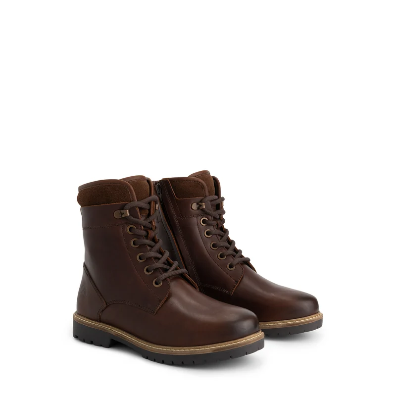Larvik Damen - Schnürboots - Wolle gefüttert - Braun