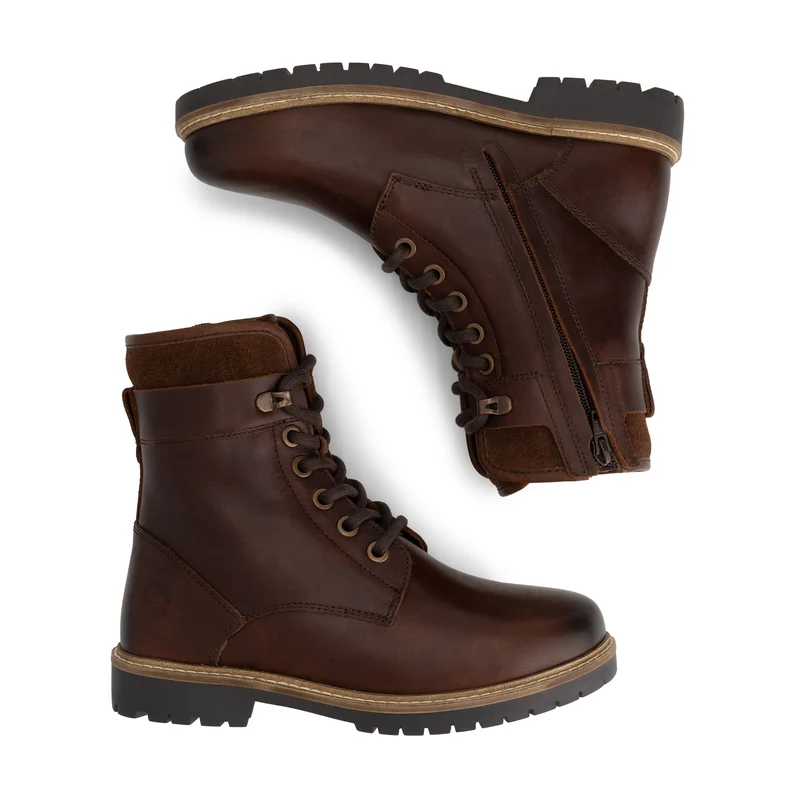 Larvik Damen - Schnürboots - Wolle gefüttert - Braun