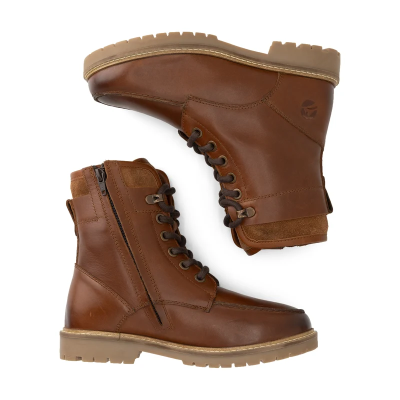 Tronstad Damen - Schnürboots - Wolle gefüttert - Cognac