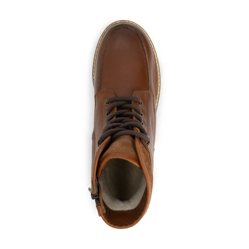 Tronstad Damen - Schnürboots - Wolle gefüttert - Cognac
