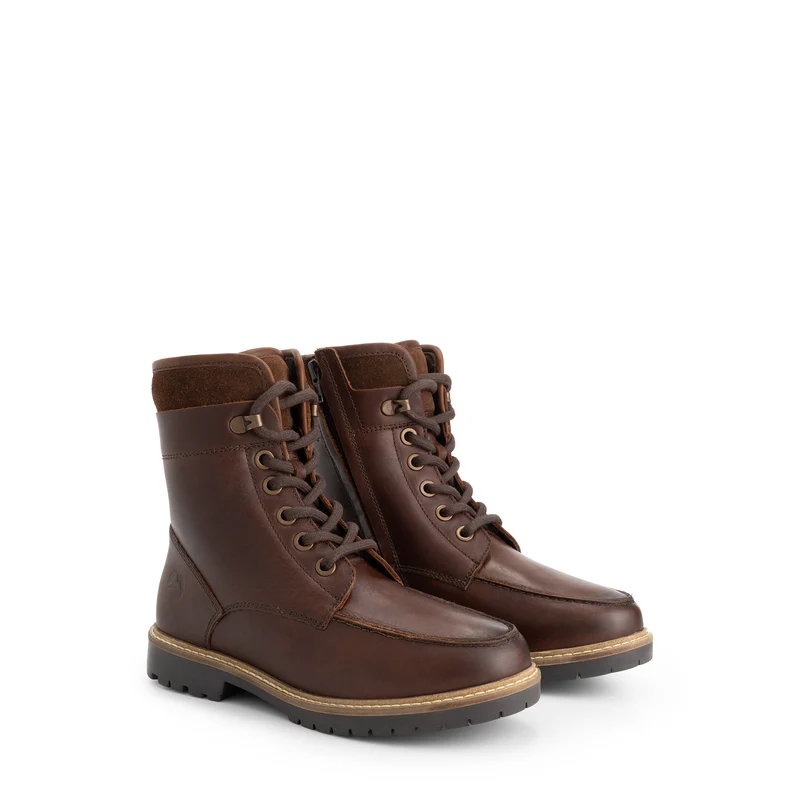 Tronstad Damen - Schnürboots - Wolle gefüttert - Braun