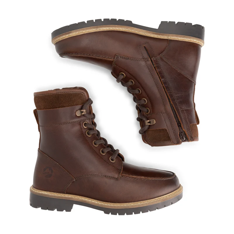 Tronstad Damen - Schnürboots - Wolle gefüttert - Braun