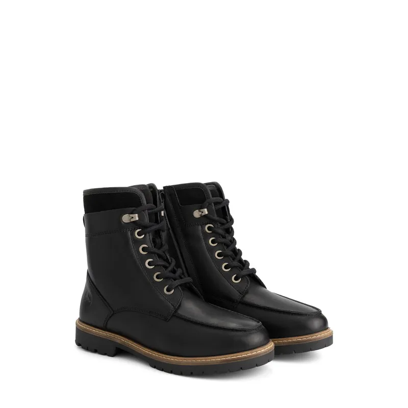 Tronstad Damen - Schnürboots - Wolle gefüttert - Schwarz