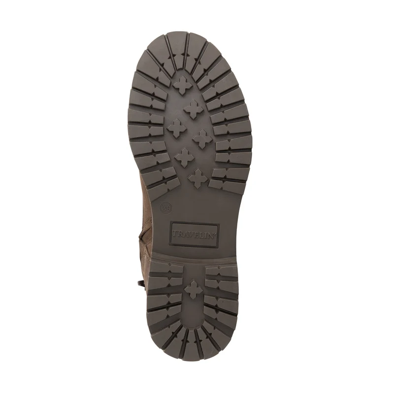 Bossvika Damen - Schnürboots met rits - Nubukleder - Braun