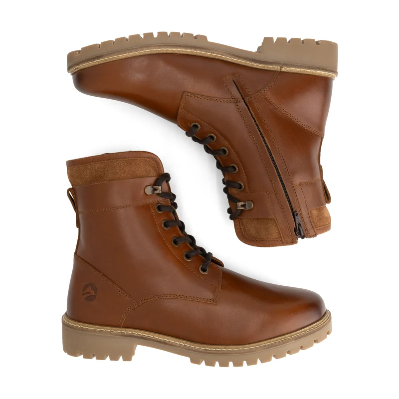 Langdets Herren - Schnürboots - Wolle gefüttert - Cognac