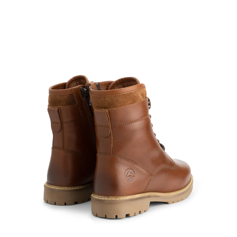 Larvik Damen - Schnürboots - Wolle gefüttert - Cognac