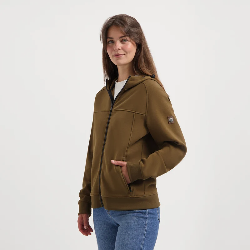 Stine Damen - Outdoor-Strickjacke - Kapuze - Braun