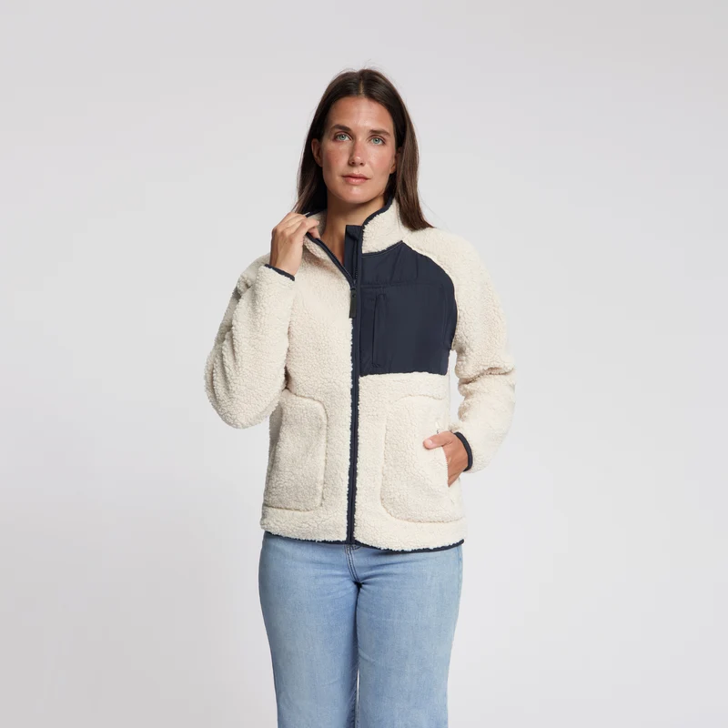 Odile Damen – Outdoor-Weste – Teddy – Cremeweiß