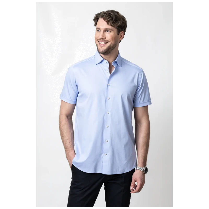 James Harvest & Frost Indigo Bow 132 S/S Overhemd Regular Fit Heren 2913211