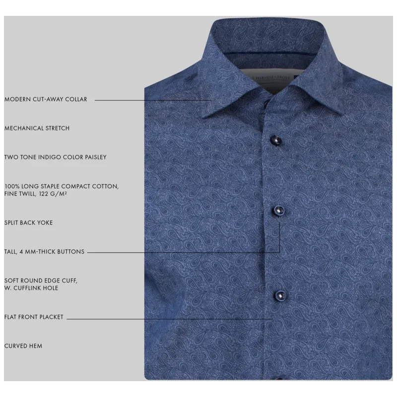 James Harvest & Frost Purple Bow 143 Overhemd Regular Fit Heren 2914301