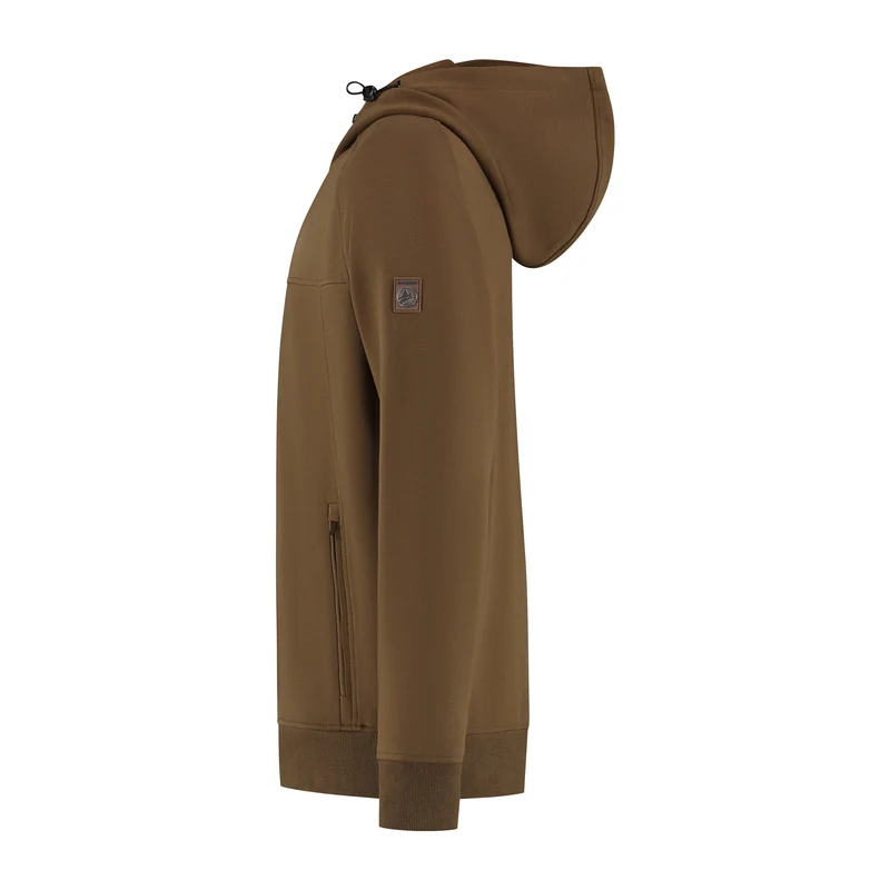 Steffen Herren - Outdoor-Strickjacke - Kapuze - Braun