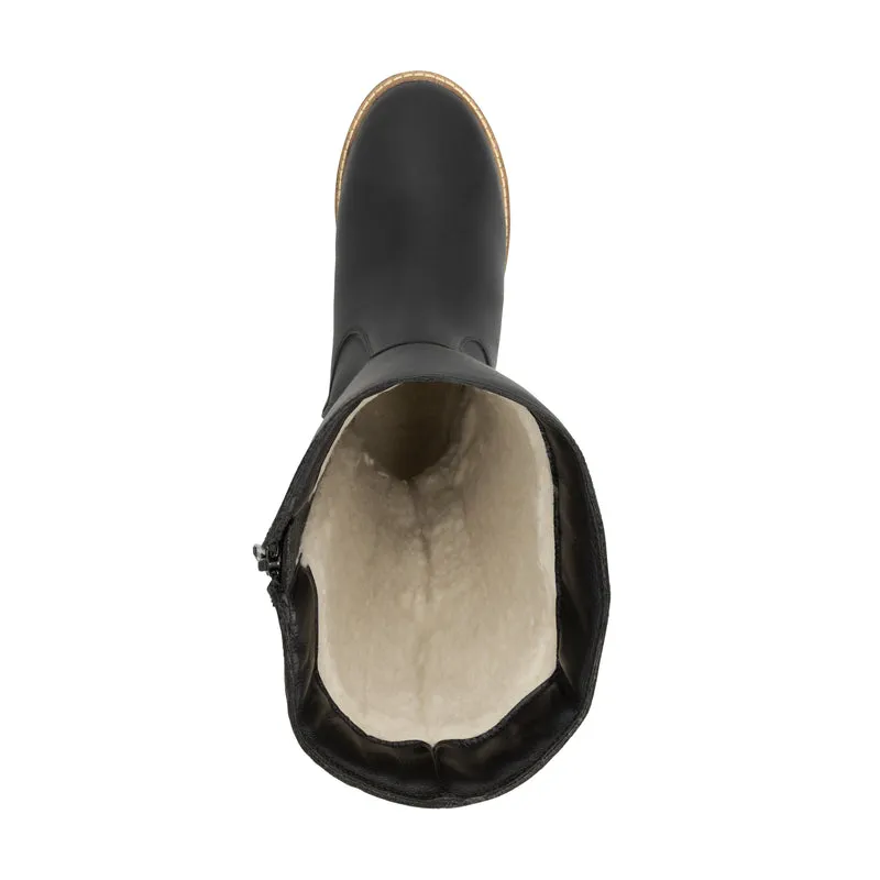 Jarvik Damen – Hohe Stiefel – Mit Wolle gefüttert – Schwarz