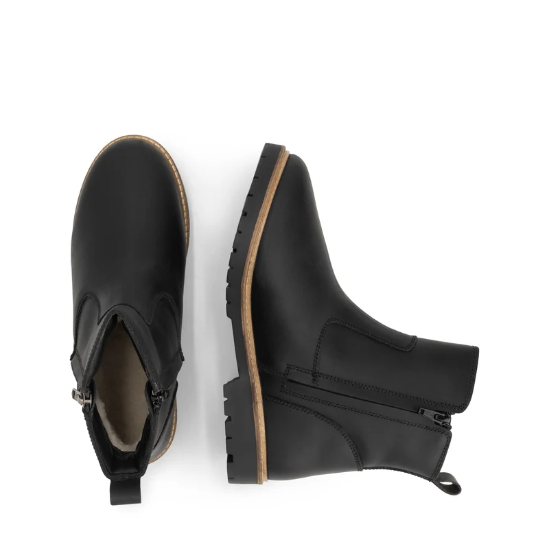 Brunoya Damen – Stiefeletten – Mit Wolle gefüttert – Schwarz