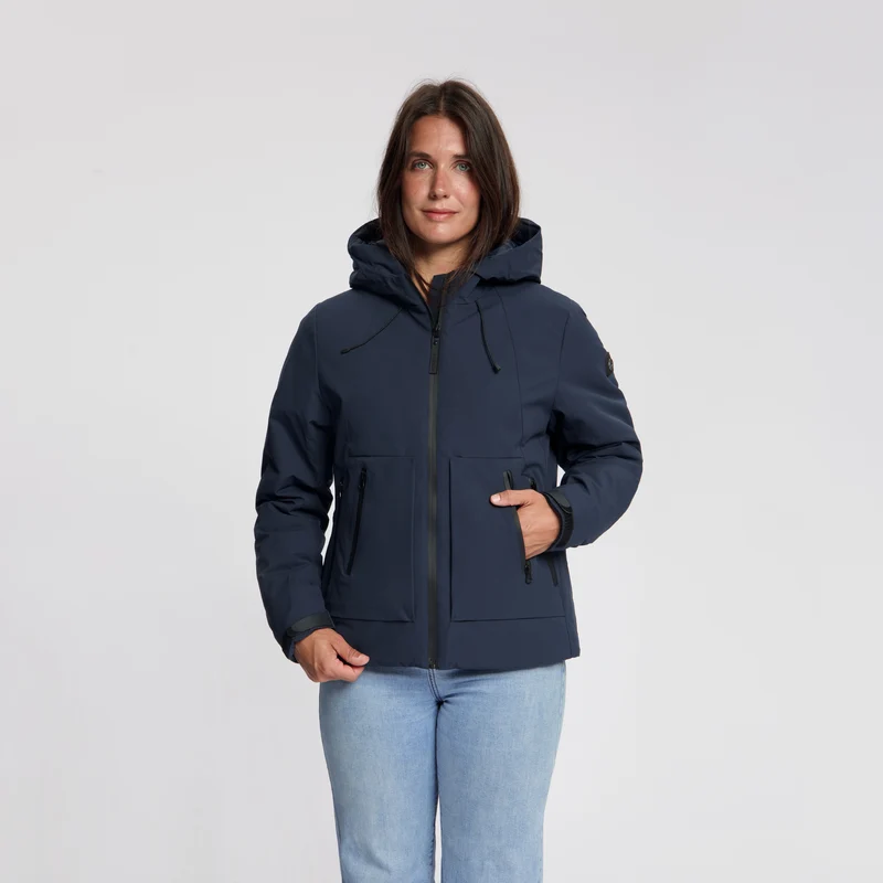 Nayla Damen – Gefütterte Hardshell-Jacke – Marineblau