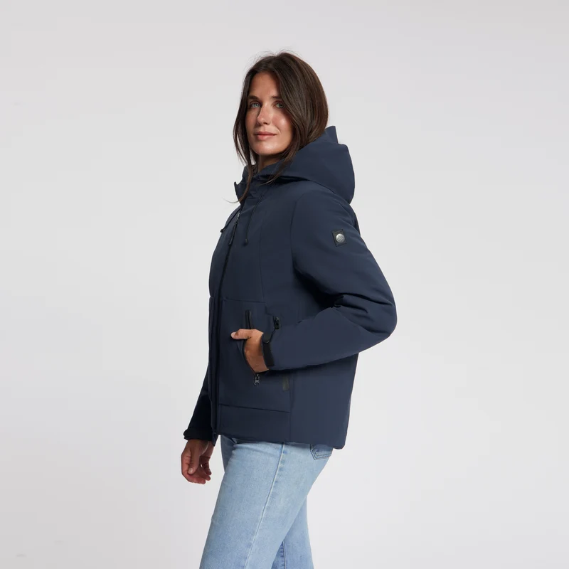 Nayla Damen – Gefütterte Hardshell-Jacke – Marineblau