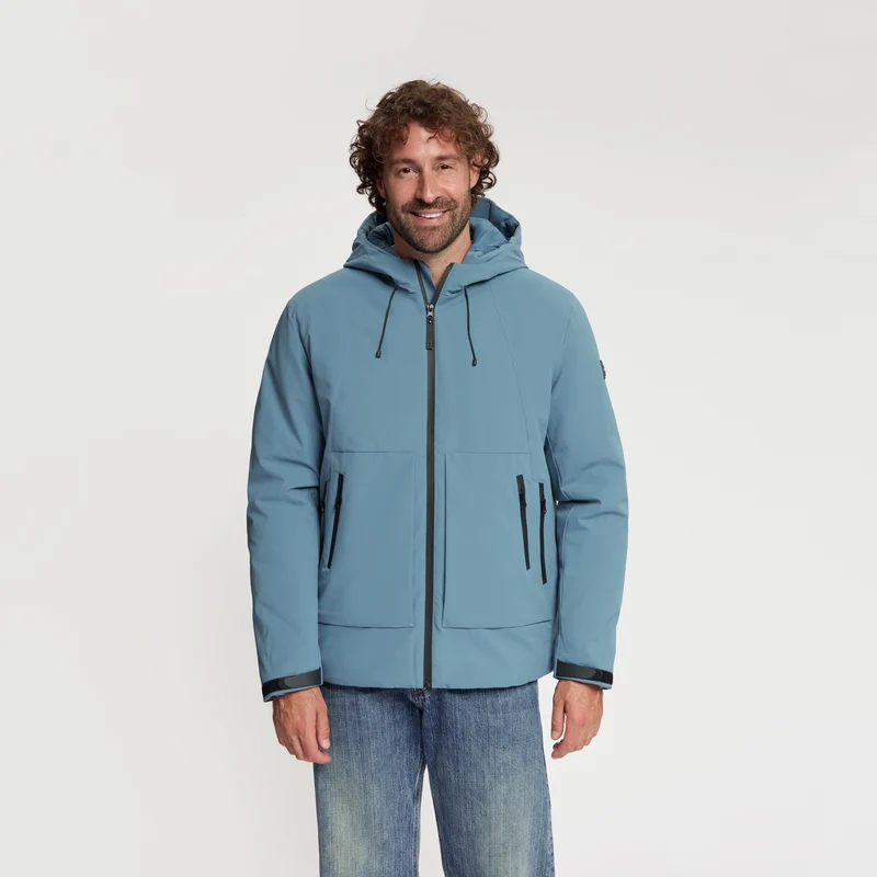 Nathan Herren – Gefütterte Hardshell-Jacke – Blau