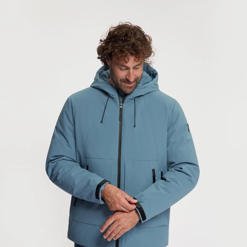 Nathan Herren – Gefütterte Hardshell-Jacke – Blau