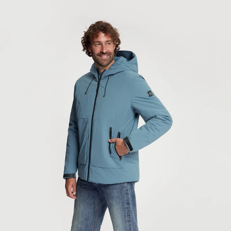 Nathan Herren – Gefütterte Hardshell-Jacke – Blau