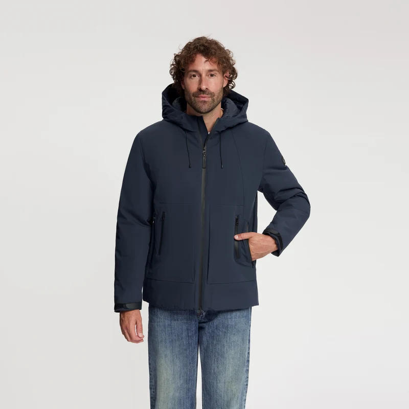 Nathan Herren – Gefütterte Hardshell-Jacke – Marineblau