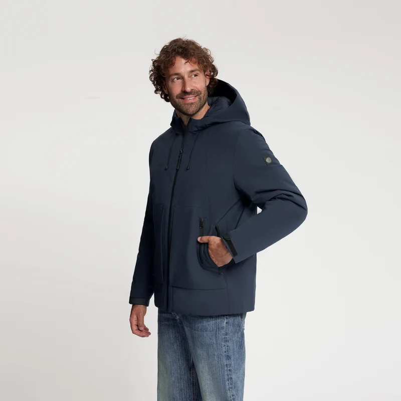 Nathan Herren – Gefütterte Hardshell-Jacke – Marineblau