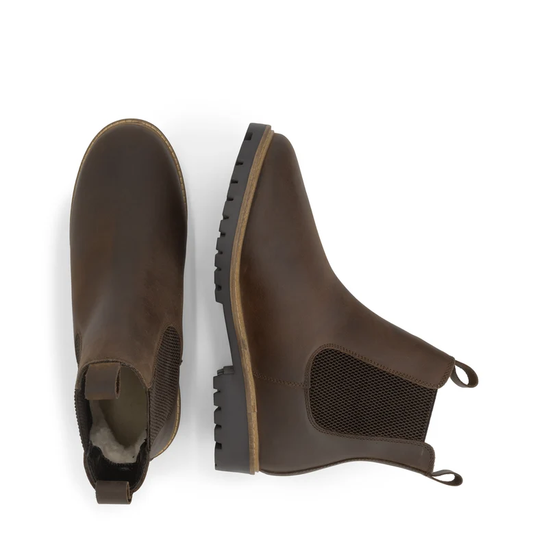 Hossa Herren – Chelsea-Stiefel – mit Wollfutter – Dunkelbraun