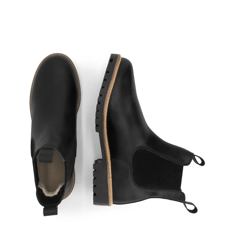 Hossa Herren – Chelsea-Stiefel – mit Wollfutter – Schwarz