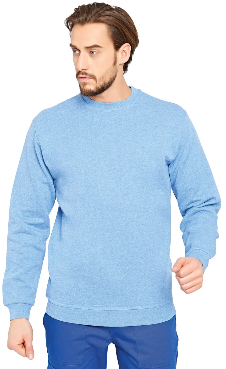 Sweatshirt Blau Meliert Rundhals / M066-25 Blau